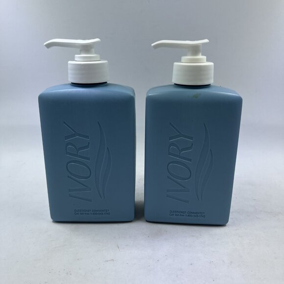 Vintage Ivory Liquid Soap 9 Oz Blue Pump Bottle 1988 Made In USA Lot Of 2 - Picture 3 of 9
